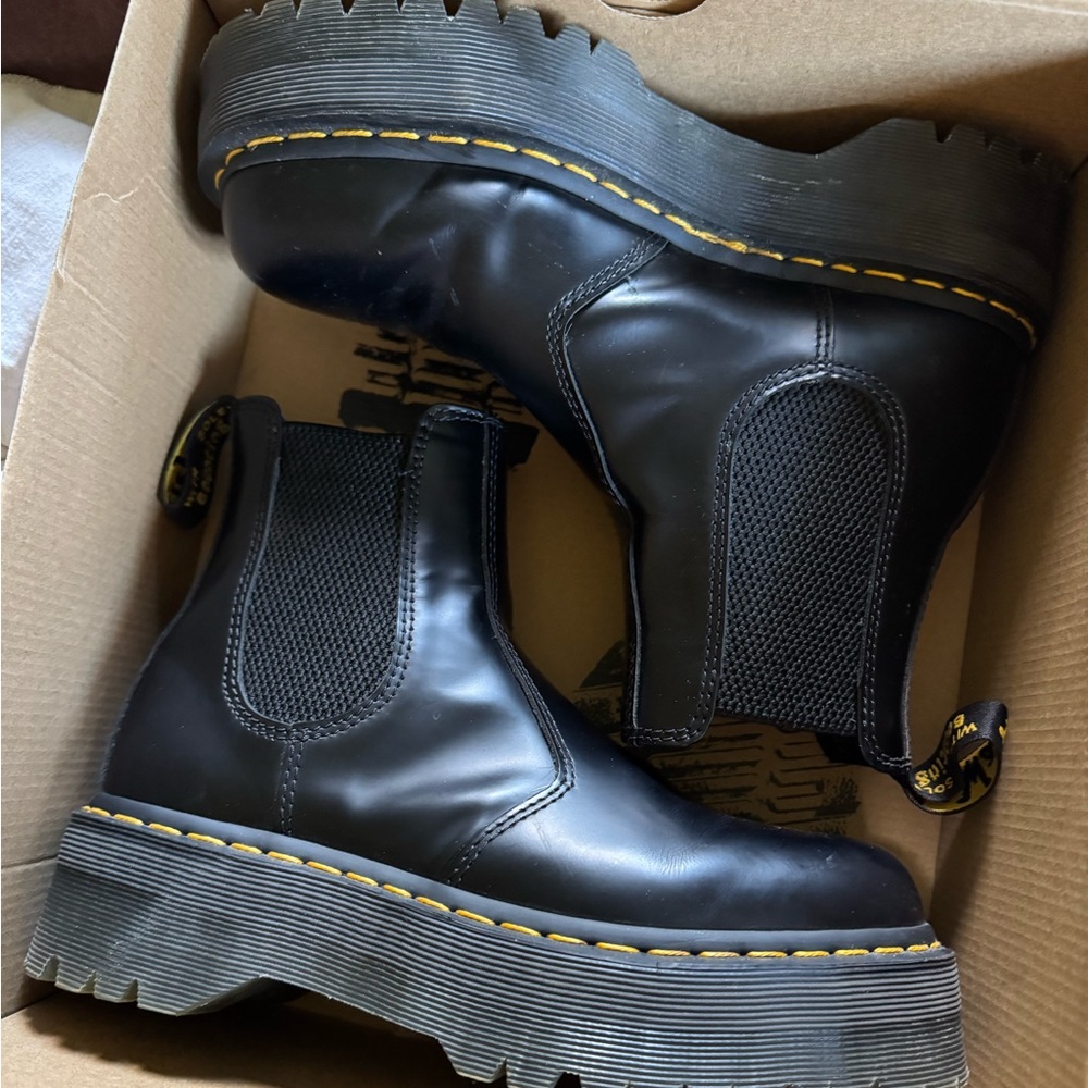 Dr. Martens Black Polished Smooth Boots